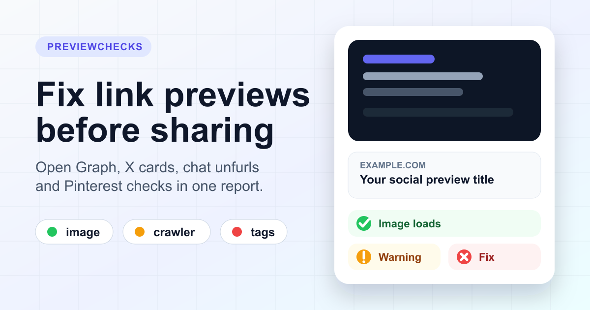 Open Graph Checker & Preview Debugger | PreviewChecks